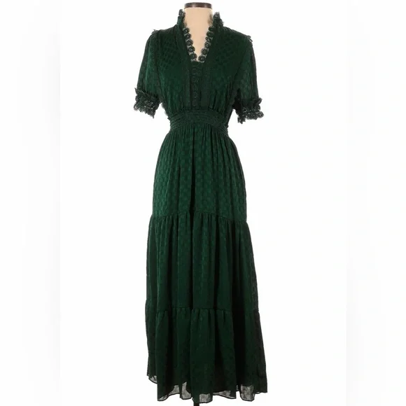 Max Studio emerald green tiered dress - Picture 1 of 12